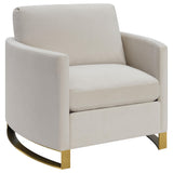 Coaster Furniture Corliss 508823 Upholstered Curved Track Arm Chair - Beige IMAGE 1