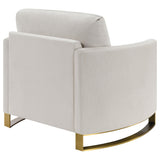  Coaster Furniture Corliss 508823 Upholstered Curved Track Arm Chair - Beige IMAGE 6