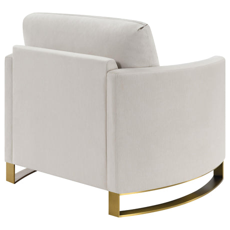  Coaster Furniture Corliss 508823 Upholstered Curved Track Arm Chair - Beige IMAGE 6
