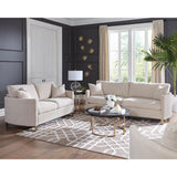  Coaster Furniture Corliss 508823 Upholstered Curved Track Arm Chair - Beige IMAGE 9