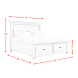  Elements International Slater SR650KB King Platform Storage Bed - White IMAGE 11