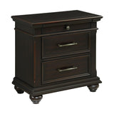  Elements International Slater SR800NS 3-Drawer Nightstand with USB Ports - Black IMAGE 1