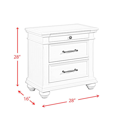  Elements International Slater SR800NS 3-Drawer Nightstand with USB Ports - Black IMAGE 12