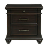  Elements International Slater SR800NS 3-Drawer Nightstand with USB Ports - Black IMAGE 2