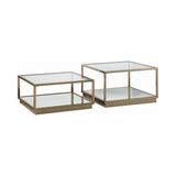  Coaster Furniture Renee 722660 2-piece Square Coffee Table Set - Rose Brass IMAGE 1
