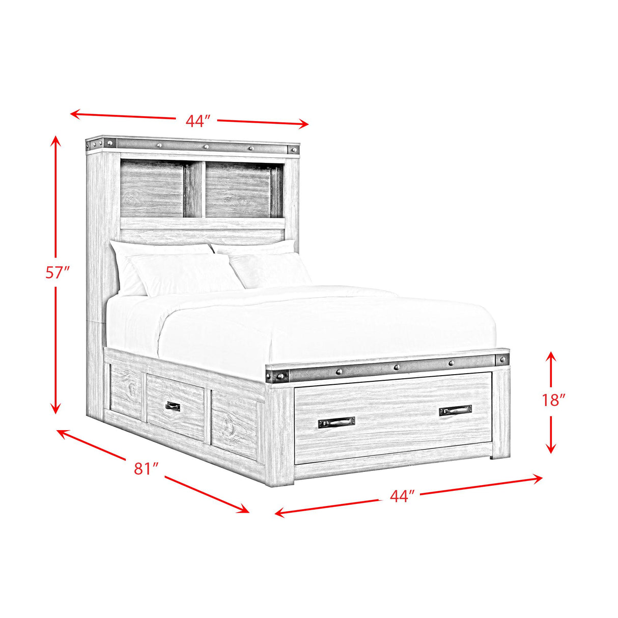  Elements International Wade Youth WE650TB Twin Platform Storage Bed IMAGE 12