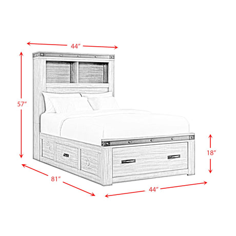  Elements International Wade Youth WE650TB Twin Platform Storage Bed IMAGE 12