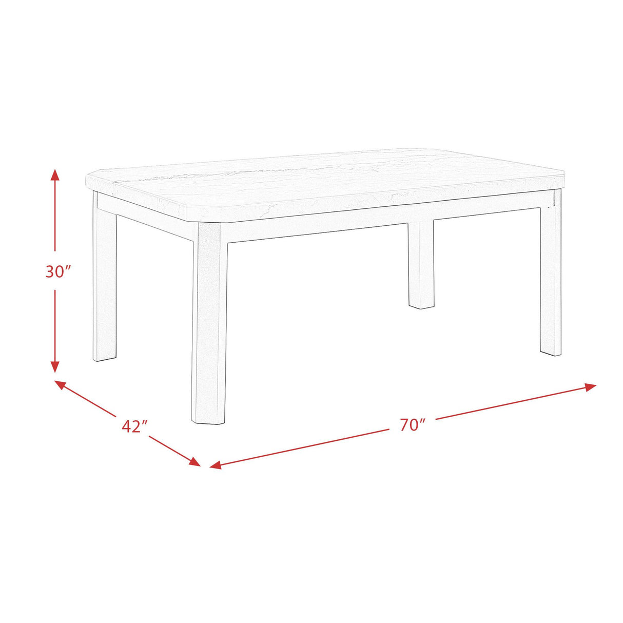  Elements International Francesca CFC700DTB Dining Table IMAGE 10