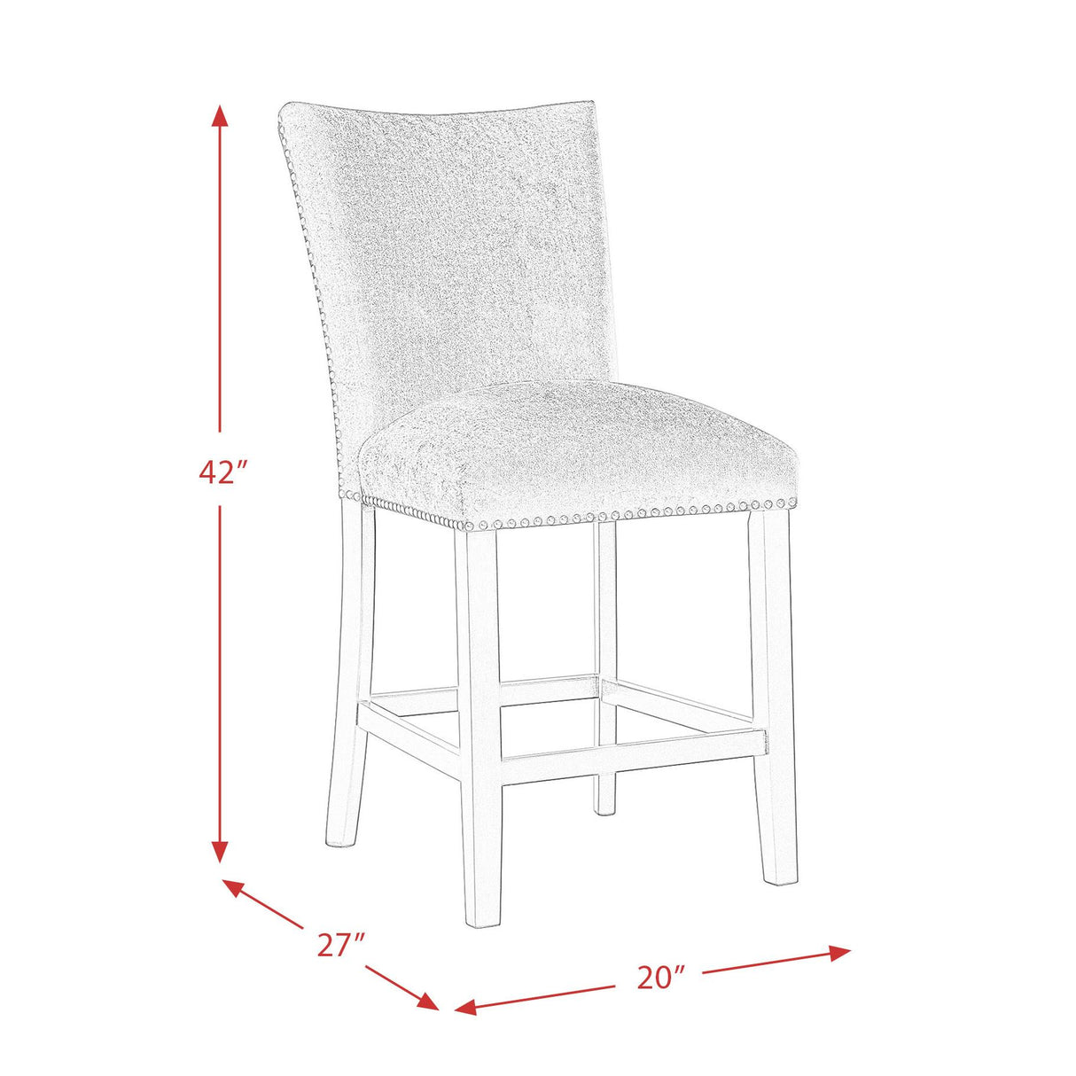  Elements International Francesca CFC300CVSC Counter Height Dining Chair - Gray IMAGE 11