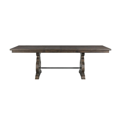  Elements International Stone DST190CDTB Counter Height Dining Table - Smokey Walnut IMAGE 2