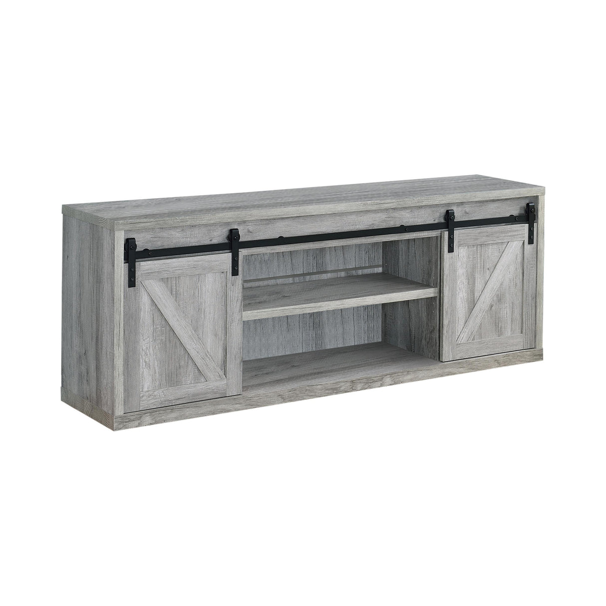  Coaster Furniture Brockton 723263 2-door Engineered Wood 71" TV Stand - Grey Driftwood IMAGE 1