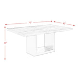  Elements International Valentino CVL500DTB Dining Table - White Marble IMAGE 10