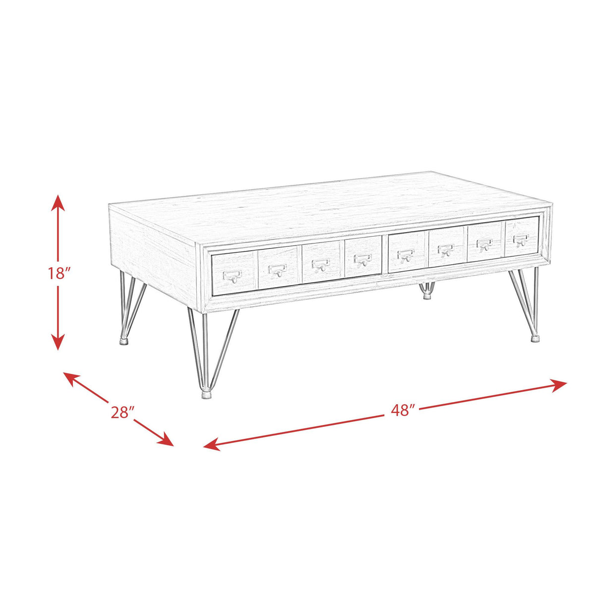  Elements International Boone TBN100CTE Coffee Table IMAGE 11