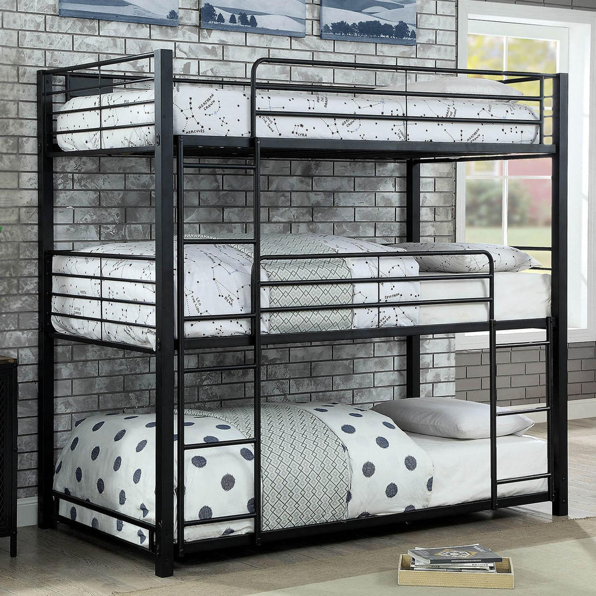  Furniture of America Olga CM-BK917T Twin Triple Decker Bed IMAGE 1