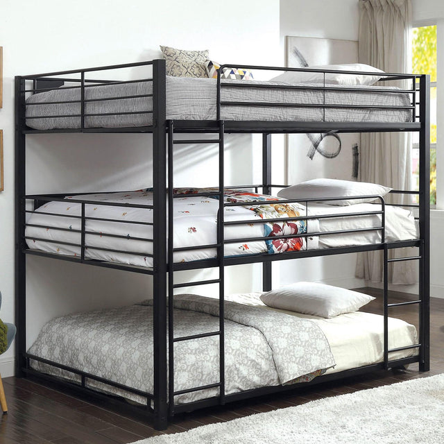  Furniture of America Olga CM-BK917Q Queen Triple Decker Bed IMAGE 1