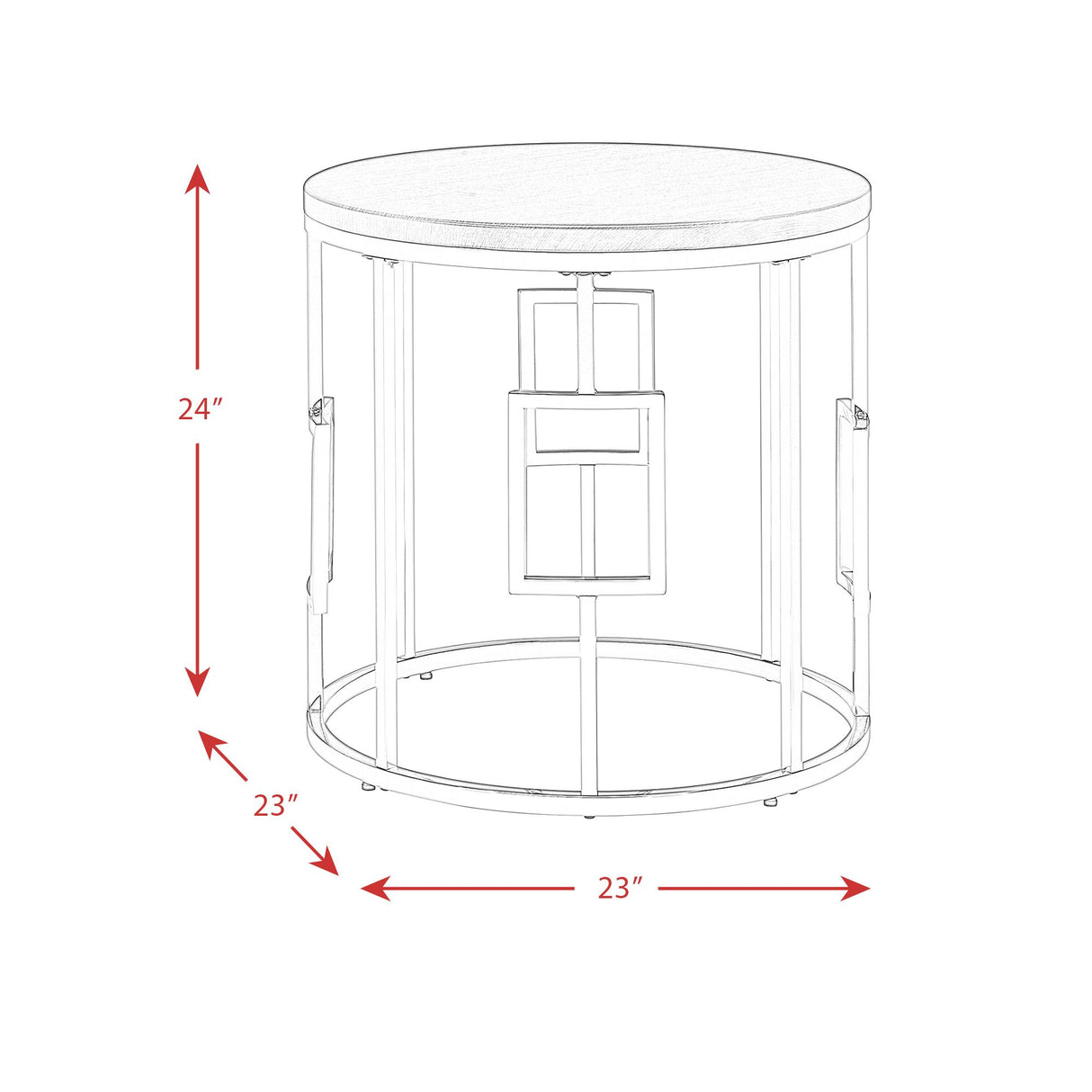  Elements International Ester CES100ET Round End Table IMAGE 10