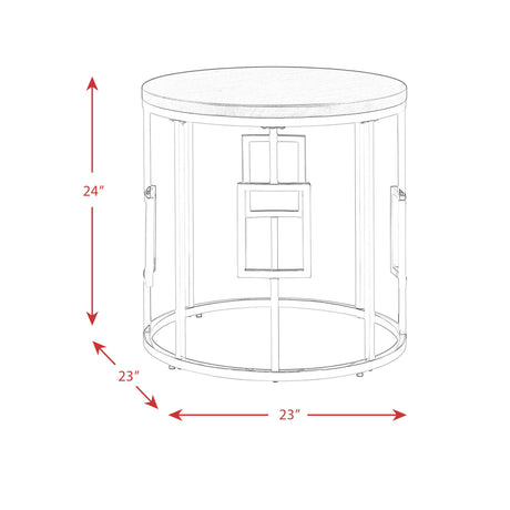 Elements International Ester CES100ET Round End Table IMAGE 10