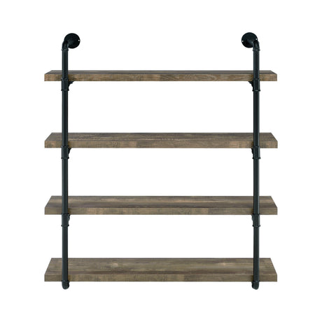  Coaster Furniture Elmcrest 804417 39-inch 4-shelf Wall Bookshelf - Rustic Oak IMAGE 2