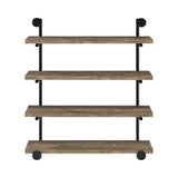  Coaster Furniture Elmcrest 804417 39-inch 4-shelf Wall Bookshelf - Rustic Oak IMAGE 4
