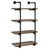  Coaster Furniture Elmcrest 804426 24-inch 4-shelf Wall Bookshelf - Rustic Oak IMAGE 1