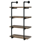  Coaster Furniture Elmcrest 804426 24-inch 4-shelf Wall Bookshelf - Rustic Oak IMAGE 3