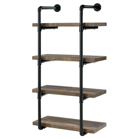  Coaster Furniture Elmcrest 804426 24-inch 4-shelf Wall Bookshelf - Rustic Oak IMAGE 3