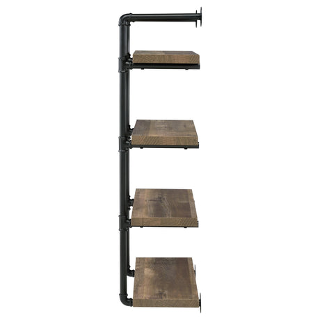  Coaster Furniture Elmcrest 804426 24-inch 4-shelf Wall Bookshelf - Rustic Oak IMAGE 4
