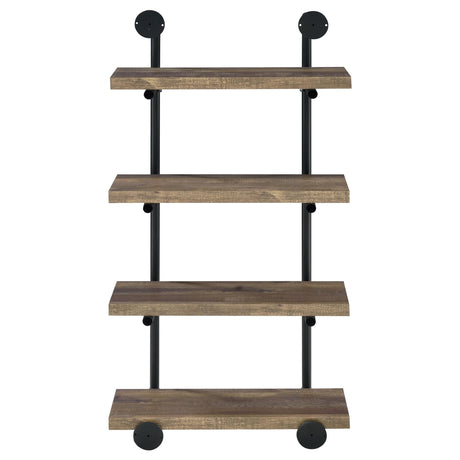  Coaster Furniture Elmcrest 804426 24-inch 4-shelf Wall Bookshelf - Rustic Oak IMAGE 6