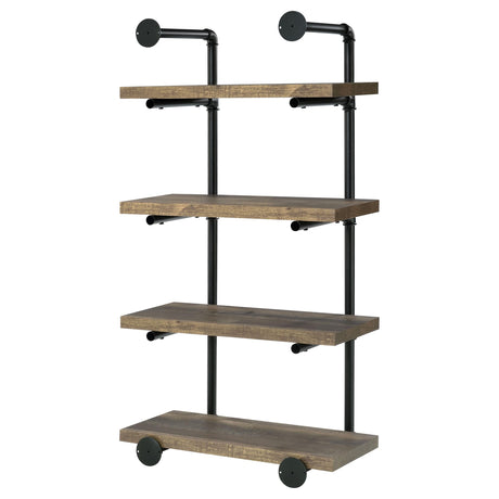  Coaster Furniture Elmcrest 804426 24-inch 4-shelf Wall Bookshelf - Rustic Oak IMAGE 7