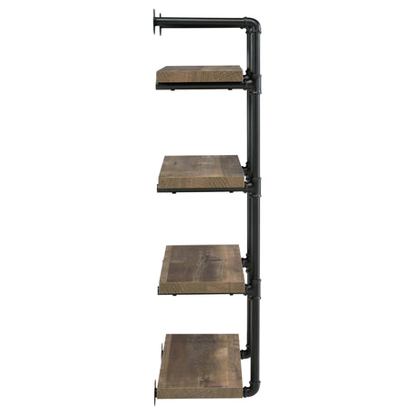  Coaster Furniture Elmcrest 804426 24-inch 4-shelf Wall Bookshelf - Rustic Oak IMAGE 8