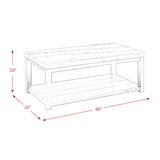  Elements International Marcello CML100CTE White Marble Rectangle Coffee Table IMAGE 10