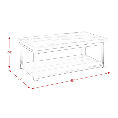  Elements International Marcello CML100CTE White Marble Rectangle Coffee Table IMAGE 10