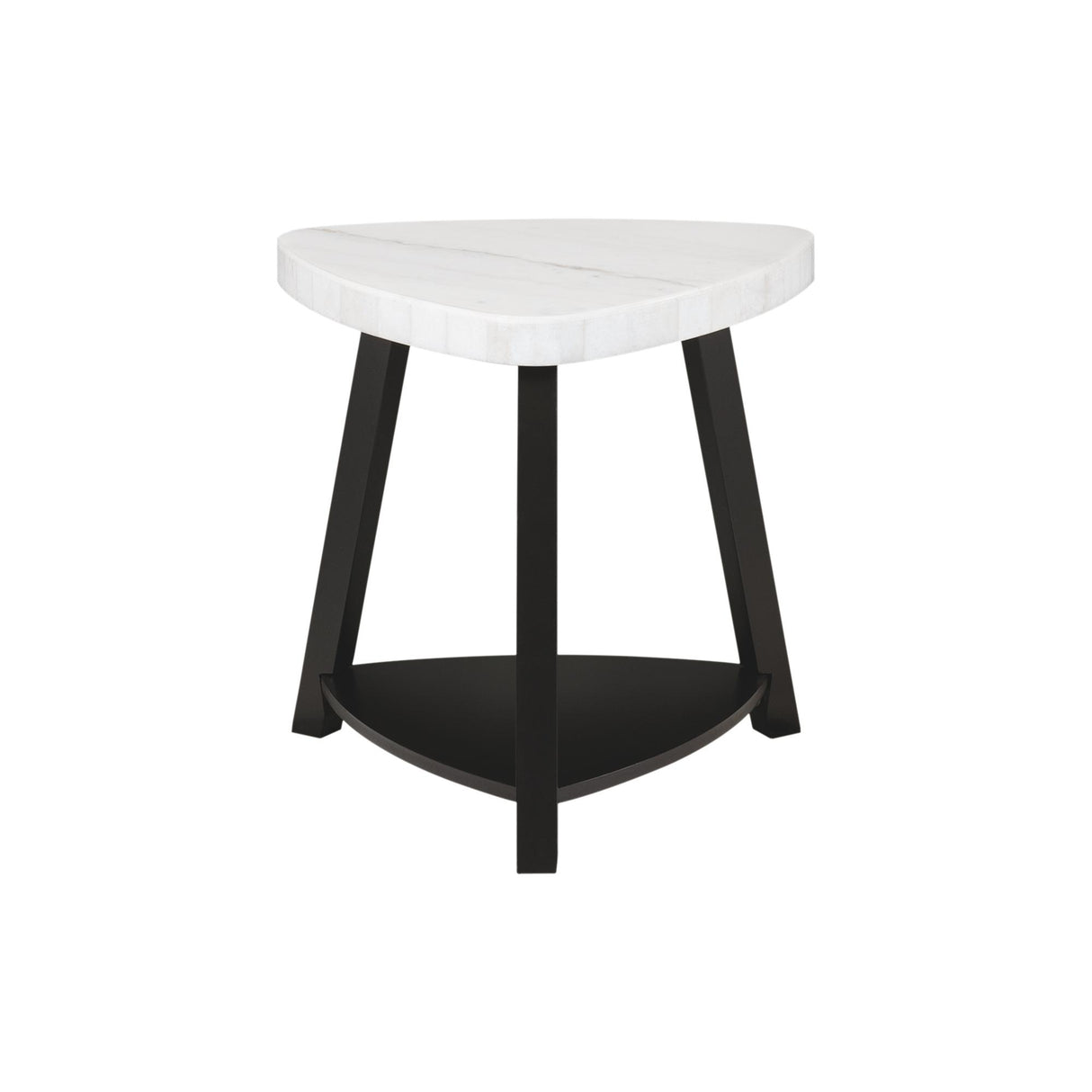  Elements International Trinity CTN100ET White Marble Top End Table IMAGE 2