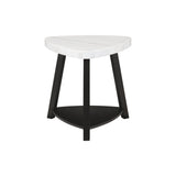  Elements International Trinity CTN100ET White Marble Top End Table IMAGE 2