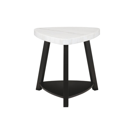  Elements International Trinity CTN100ET White Marble Top End Table IMAGE 2