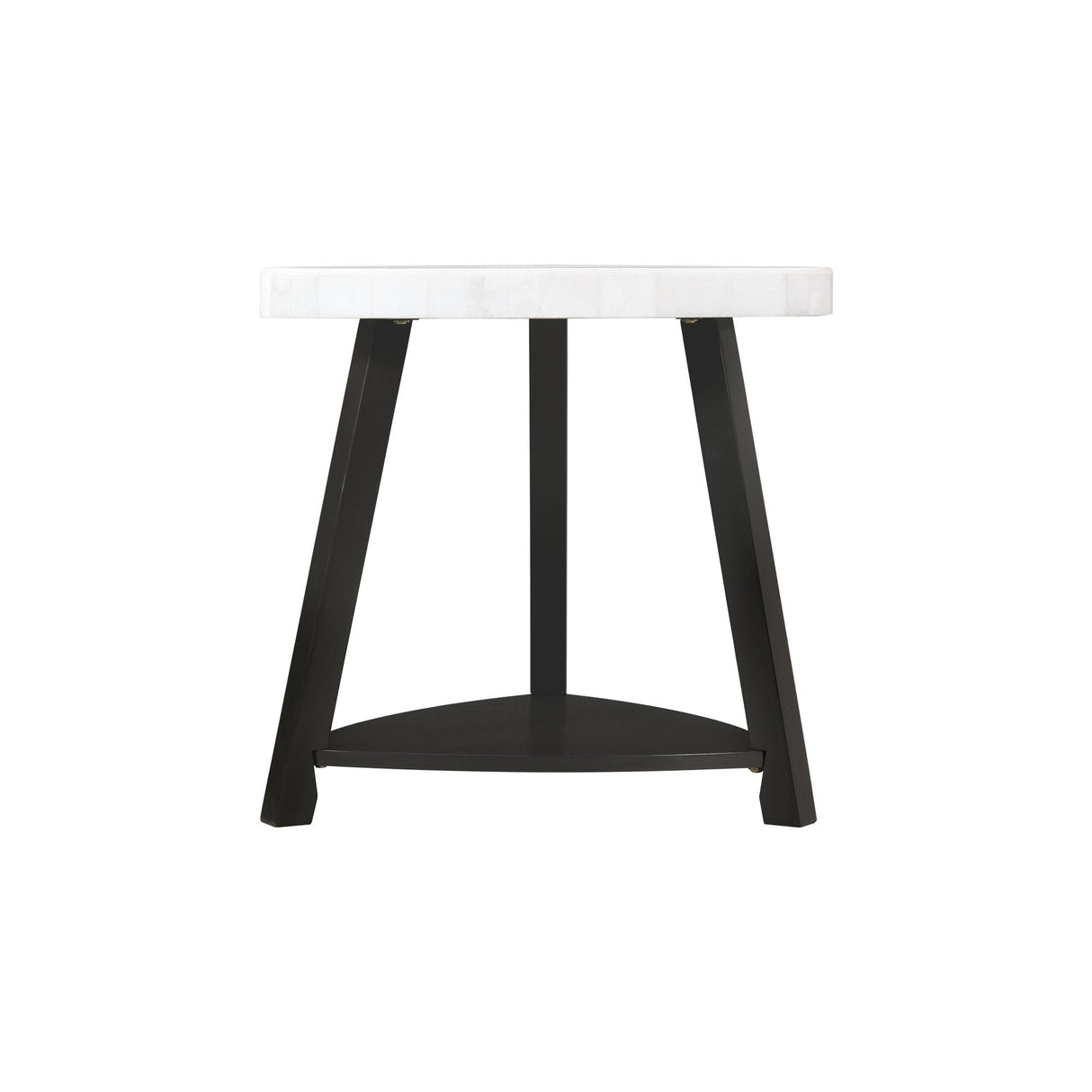  Elements International Trinity CTN100ET White Marble Top End Table IMAGE 3