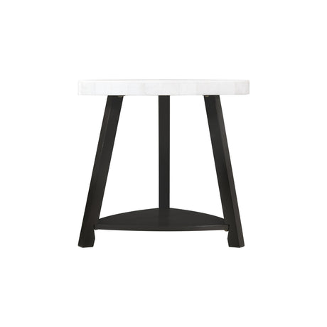  Elements International Trinity CTN100ET White Marble Top End Table IMAGE 3