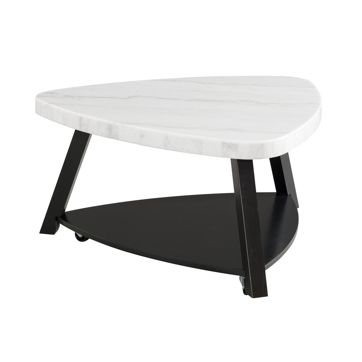  Elements International Trinity CTN100CT White Marble Top Coffee Table IMAGE 1