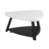  Elements International Trinity CTN100CT White Marble Top Coffee Table IMAGE 1