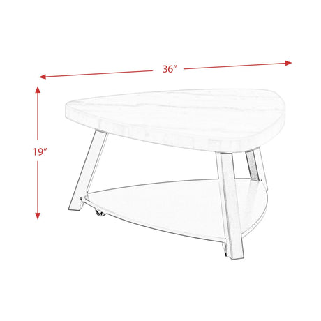  Elements International Trinity CTN100CT White Marble Top Coffee Table IMAGE 10
