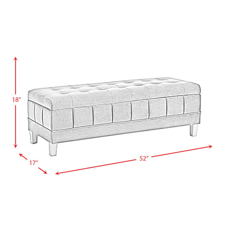  Elements International Crosby Tufted Storage Ottoman - Cobalt IMAGE 14