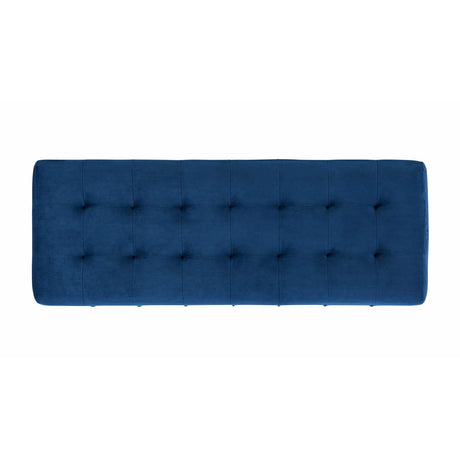  Elements International Crosby Tufted Storage Ottoman - Cobalt IMAGE 7
