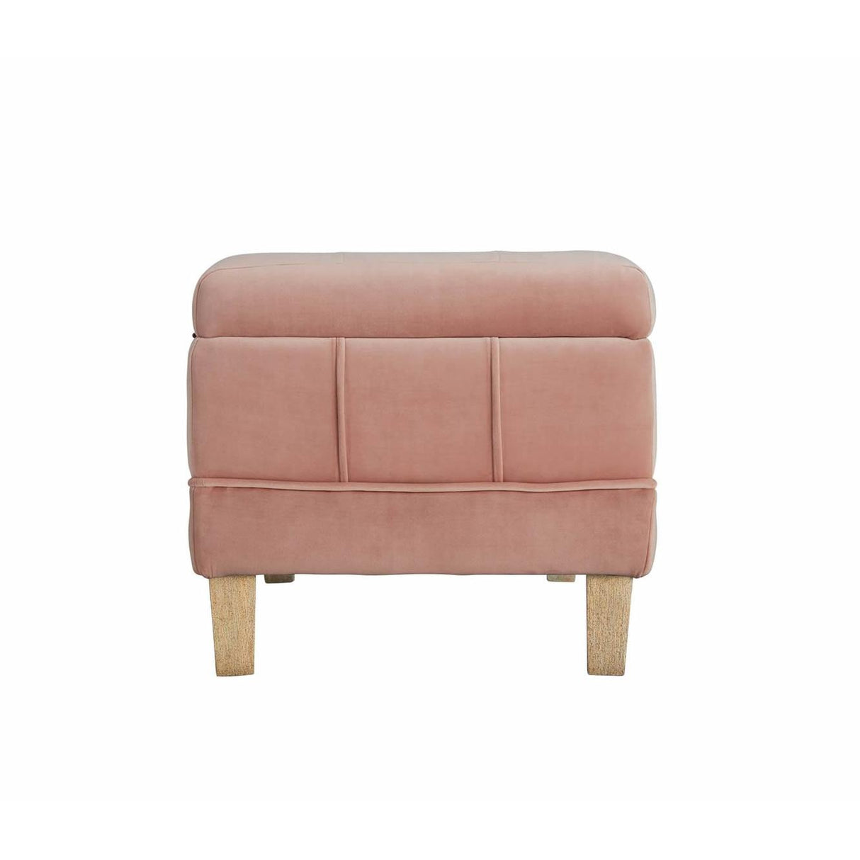  Elements International Crosby Tufted Storage Ottoman - Blush IMAGE 5