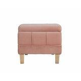  Elements International Crosby Tufted Storage Ottoman - Blush IMAGE 5