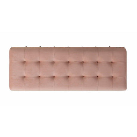  Elements International Crosby Tufted Storage Ottoman - Blush IMAGE 7