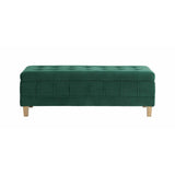  Elements International Crosby Tufted Storage Ottoman - Evergreen IMAGE 3