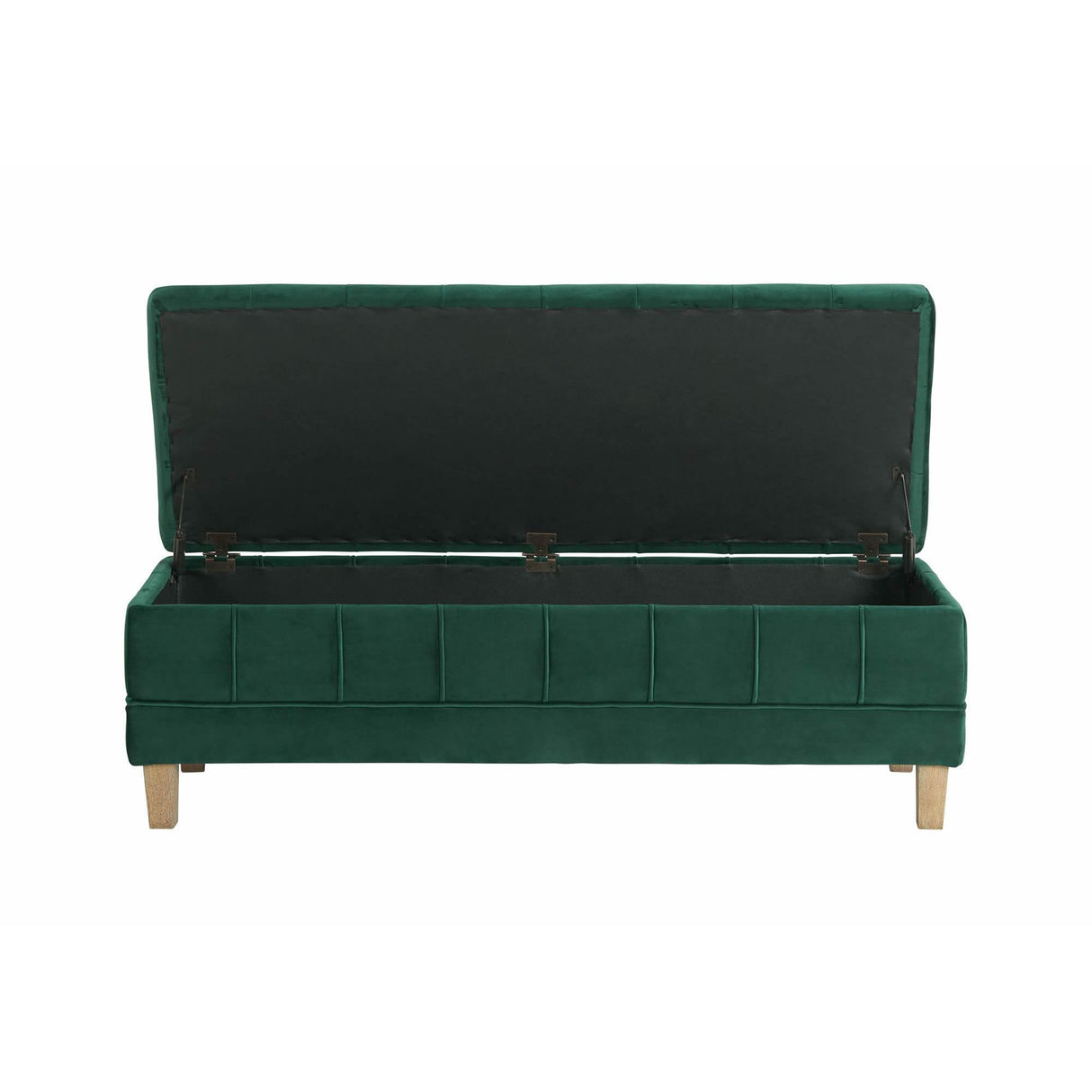  Elements International Crosby Tufted Storage Ottoman - Evergreen IMAGE 4