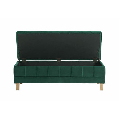  Elements International Crosby Tufted Storage Ottoman - Evergreen IMAGE 4