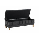  Elements International Crosby Tufted Storage Ottoman - Gun Metal IMAGE 2