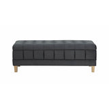  Elements International Crosby Tufted Storage Ottoman - Gun Metal IMAGE 3